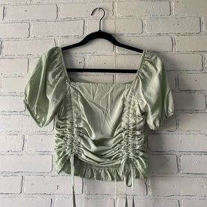 Light Green Scrunched Shirt